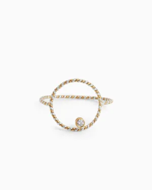 One Love Twisted Ring with Diamond