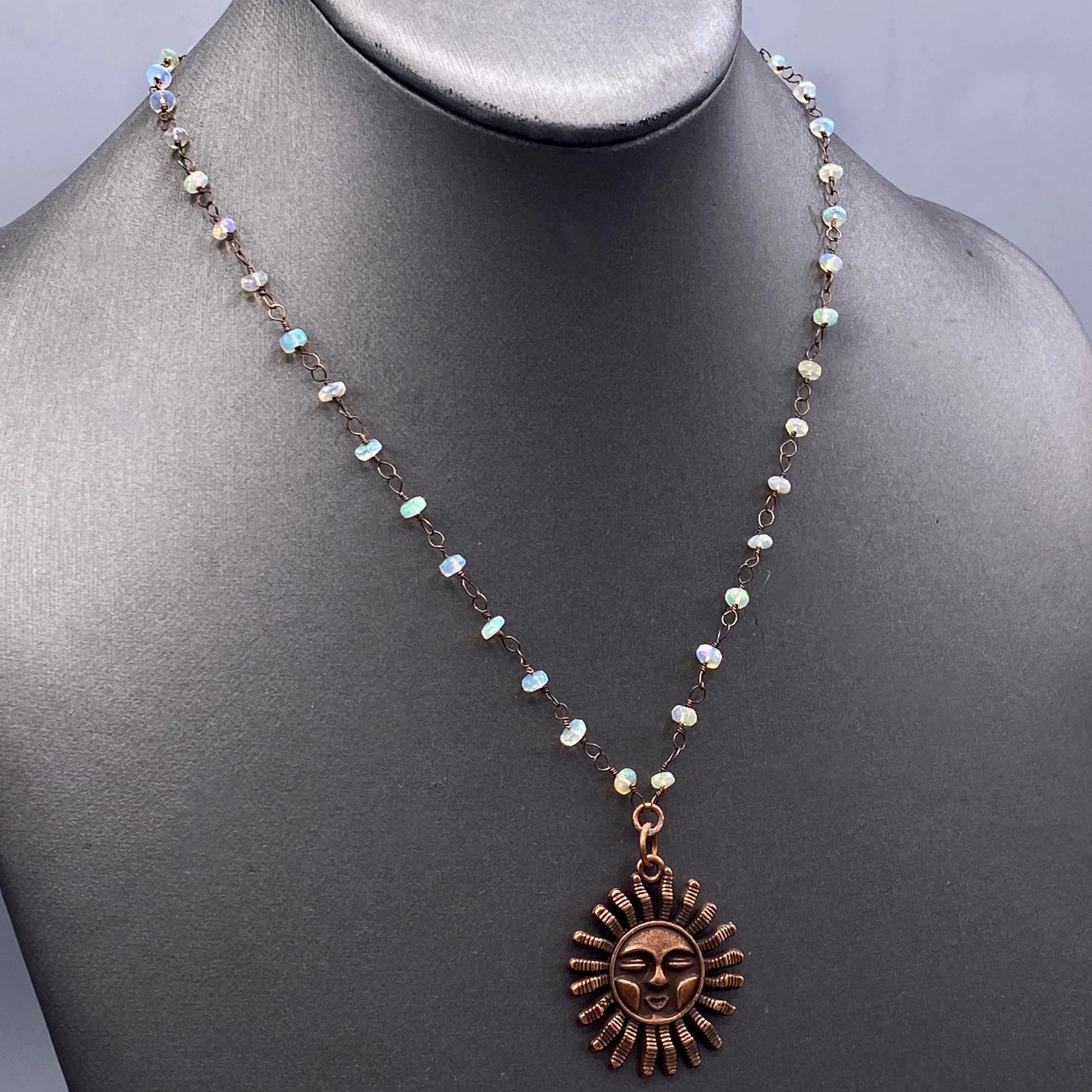 Opal and Sun Necklace