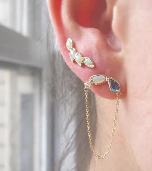 Opal Petal Ear Climber