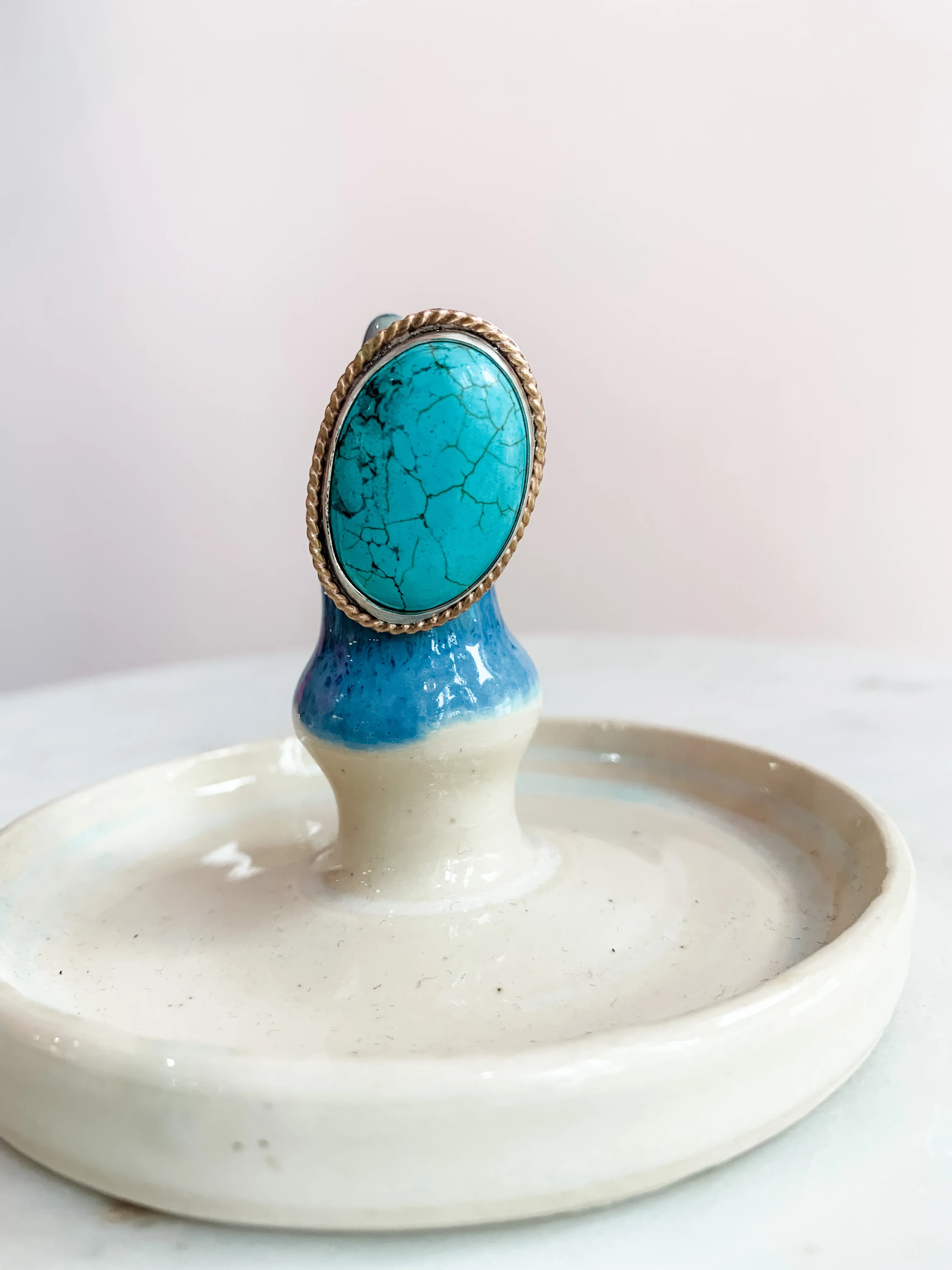 Out West Mixed Metal Turquoise Ring - 7.5
