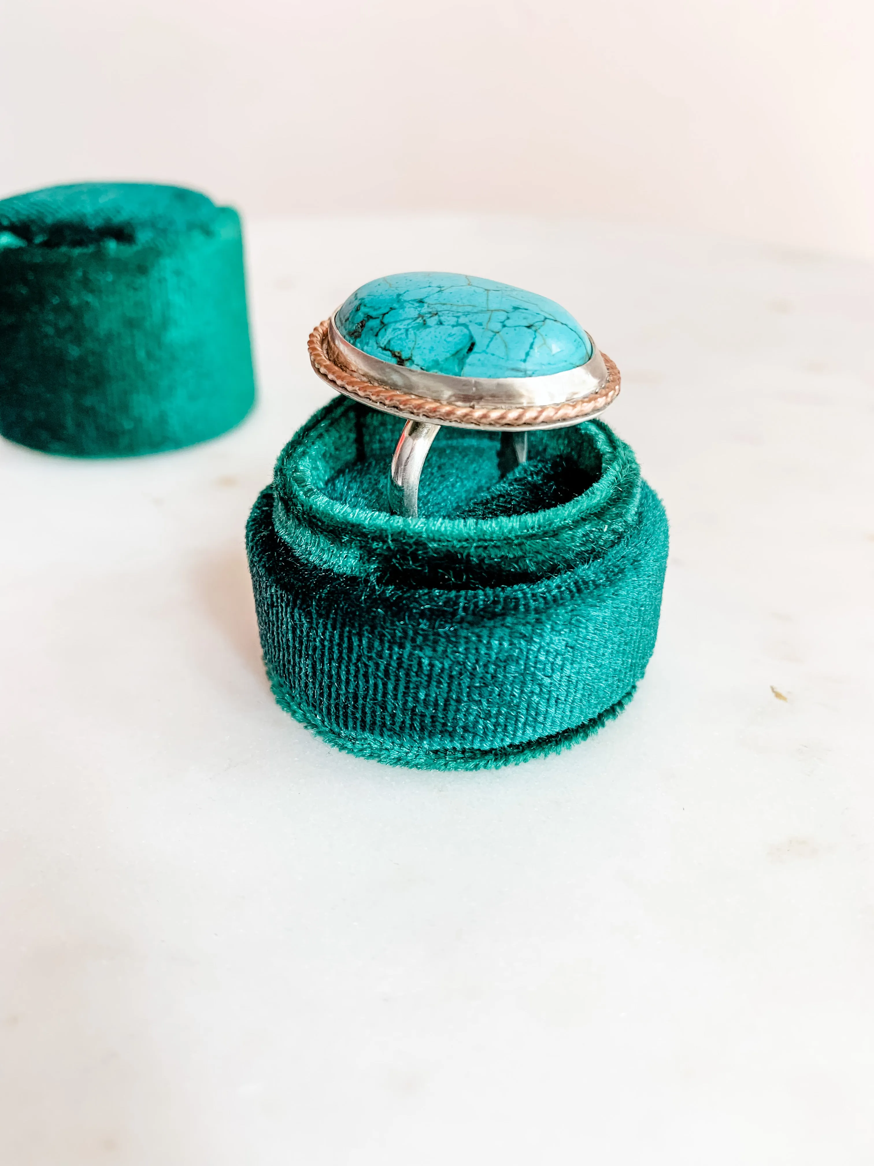 Out West Mixed Metal Turquoise Ring - 7.5