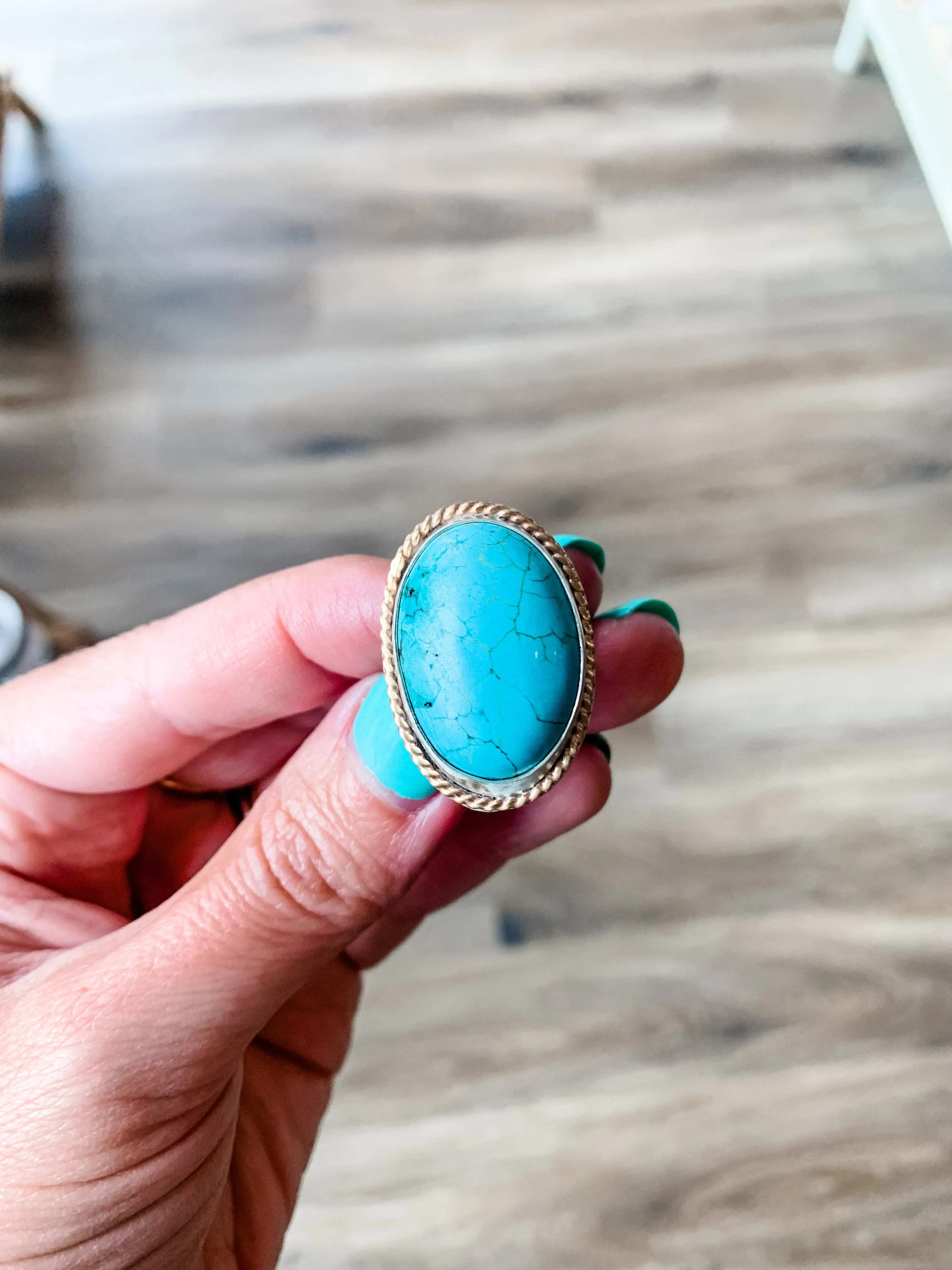 Out West Mixed Metal Turquoise Ring - 7.5