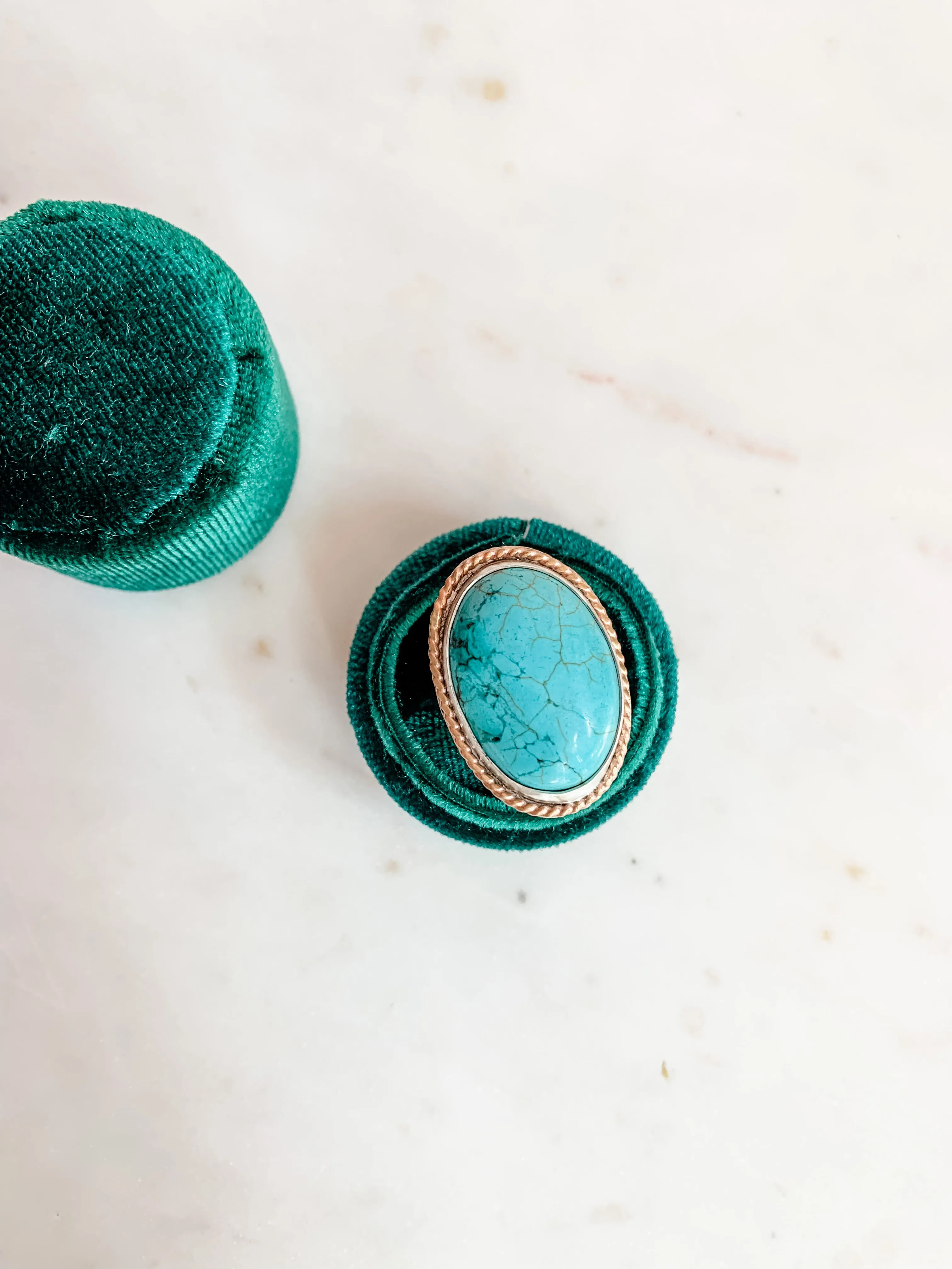 Out West Mixed Metal Turquoise Ring - 7.5
