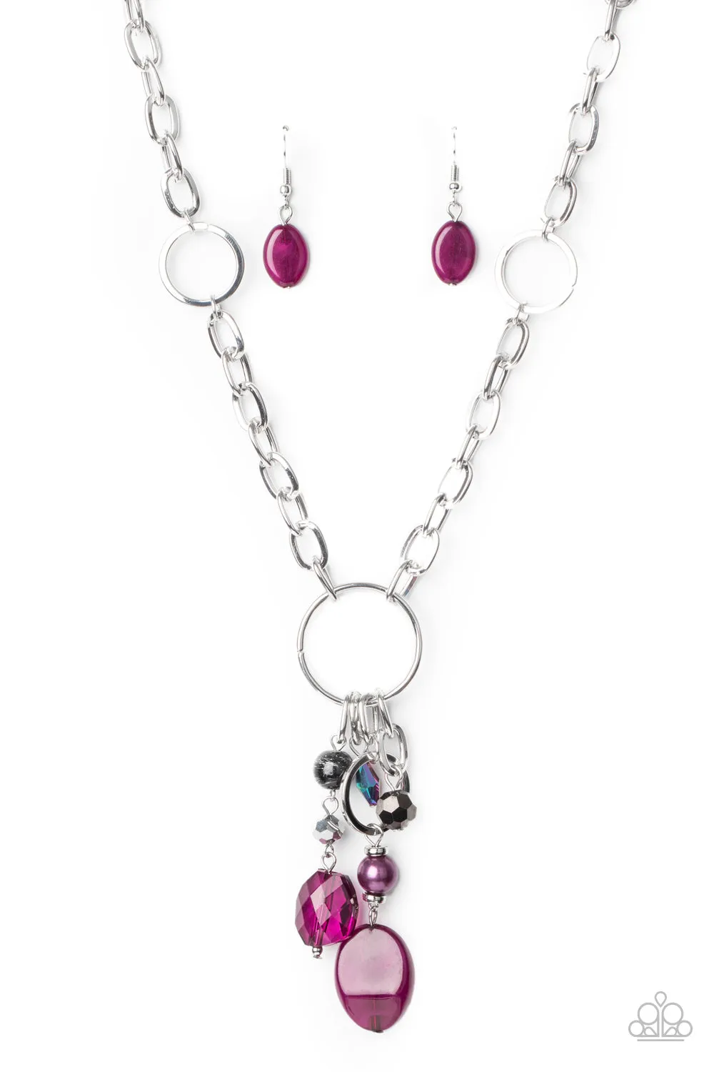 Paparazzi Lay Down Your CHARMS - Purple Necklace