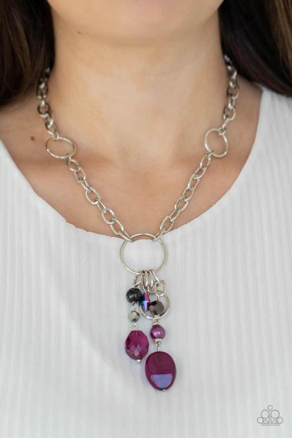 Paparazzi Lay Down Your CHARMS - Purple Necklace