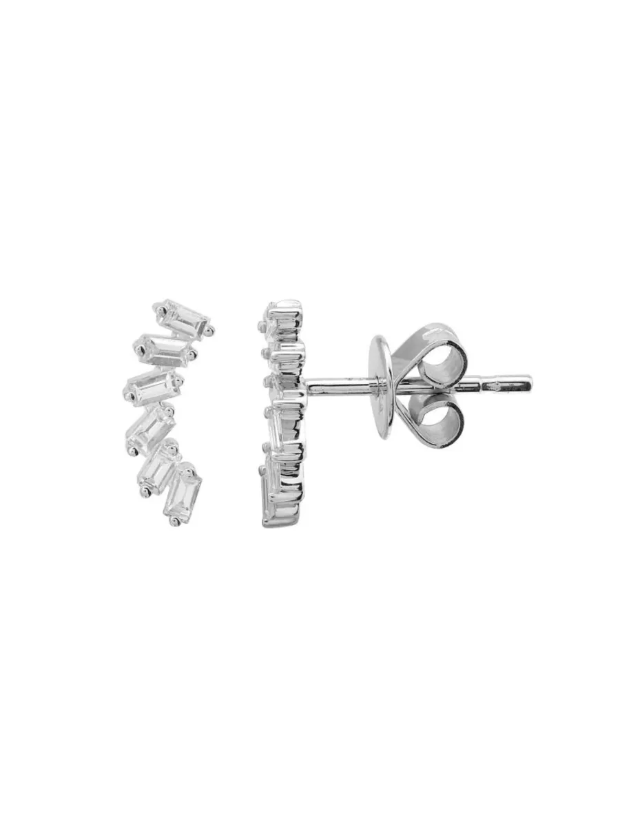 Paris Baguette Stud Earrings 14K