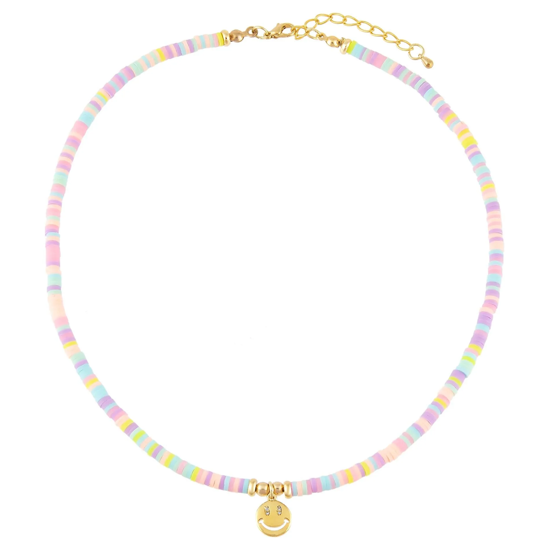 Pastel Smiley Face Necklace