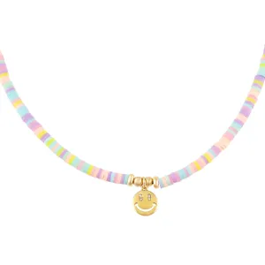 Pastel Smiley Face Necklace
