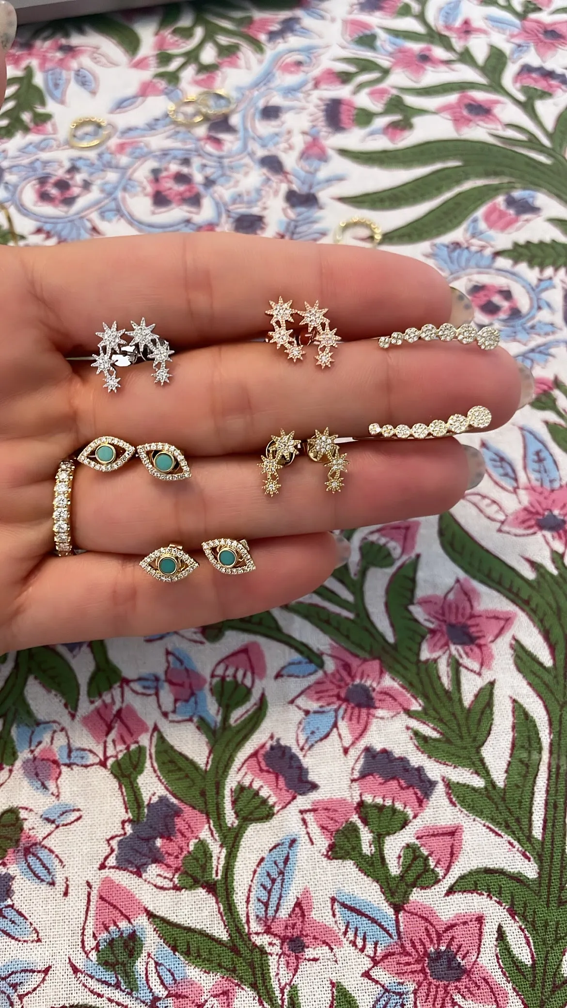 PAVÉ DIAMOND STAR CLIMBER EARRINGS