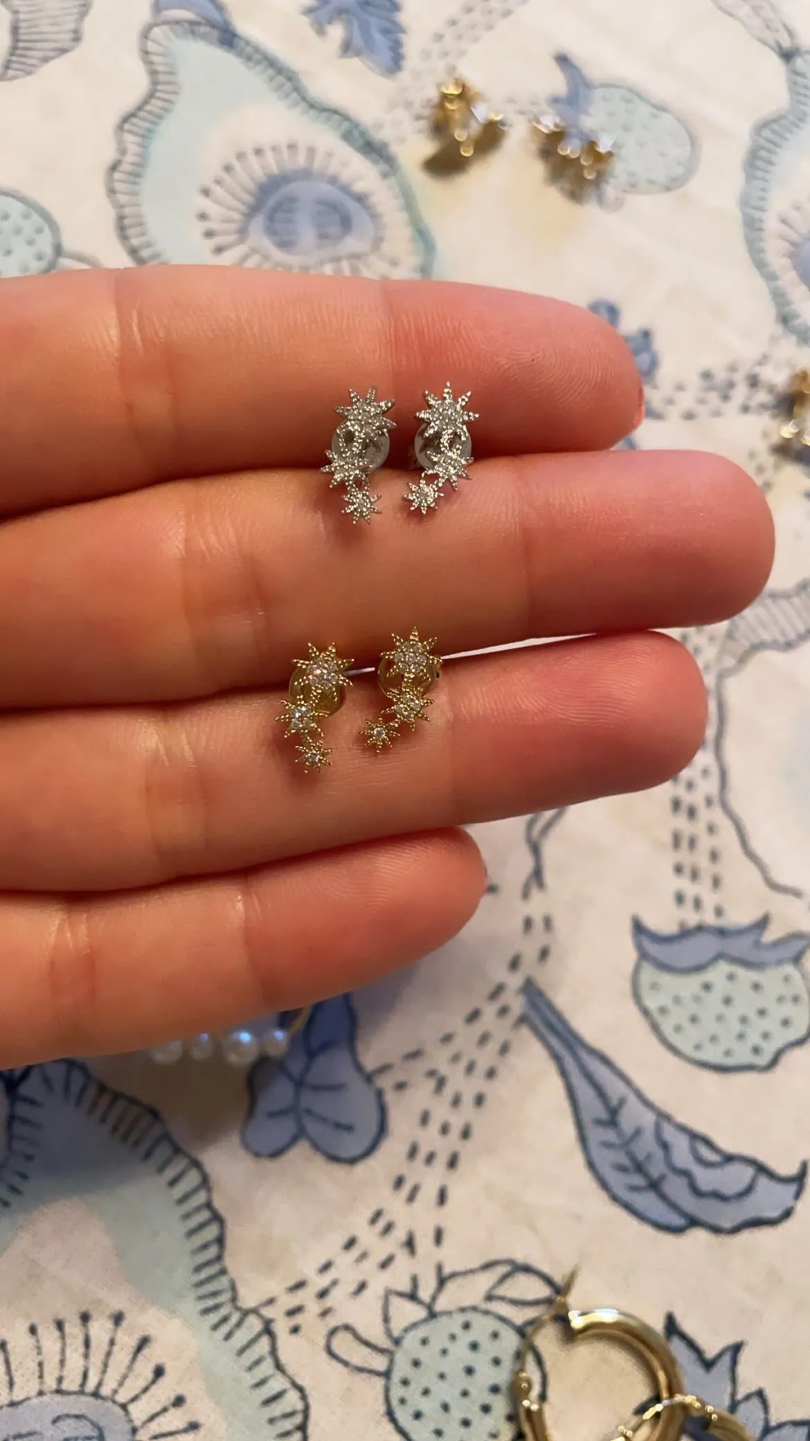 PAVÉ DIAMOND STAR CLIMBER EARRINGS
