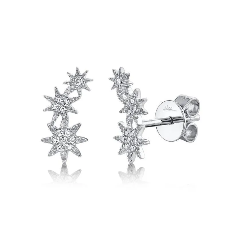 PAVÉ DIAMOND STAR CLIMBER EARRINGS