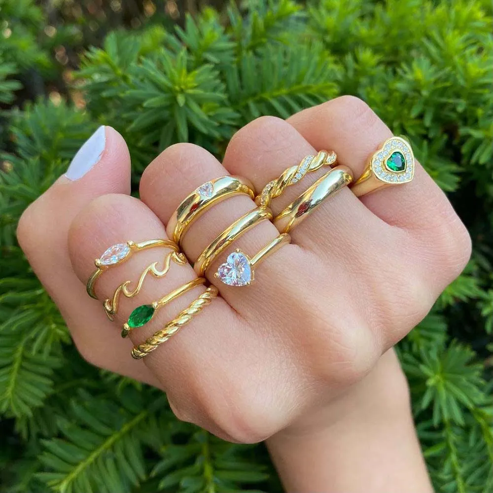 Pavé X Solid Twisted Ring