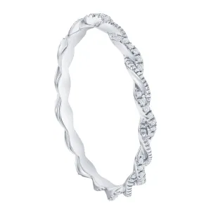 Pave Diamond Twisted Eternity Band