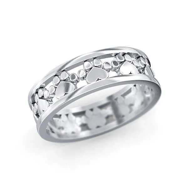 Paw Prints and Hearts Loop Eternity Band