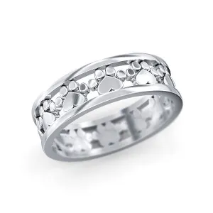 Paw Prints and Hearts Loop Eternity Band