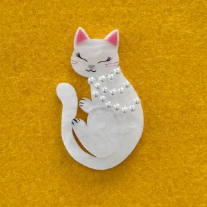 Pearl ⚪️ cat - Brooch - Set of 2