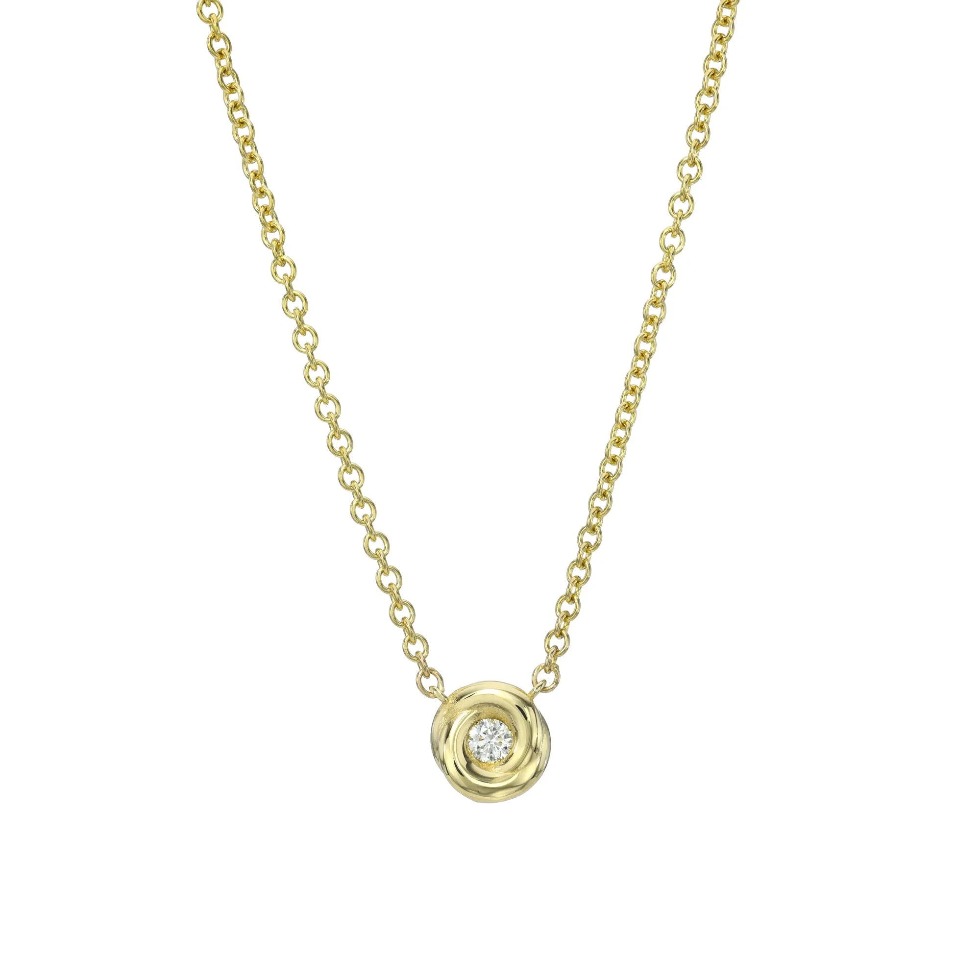Pillowy Rose Setting Diamond Necklace