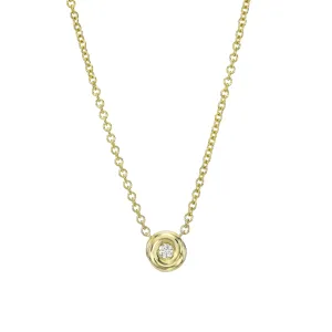 Pillowy Rose Setting Diamond Necklace