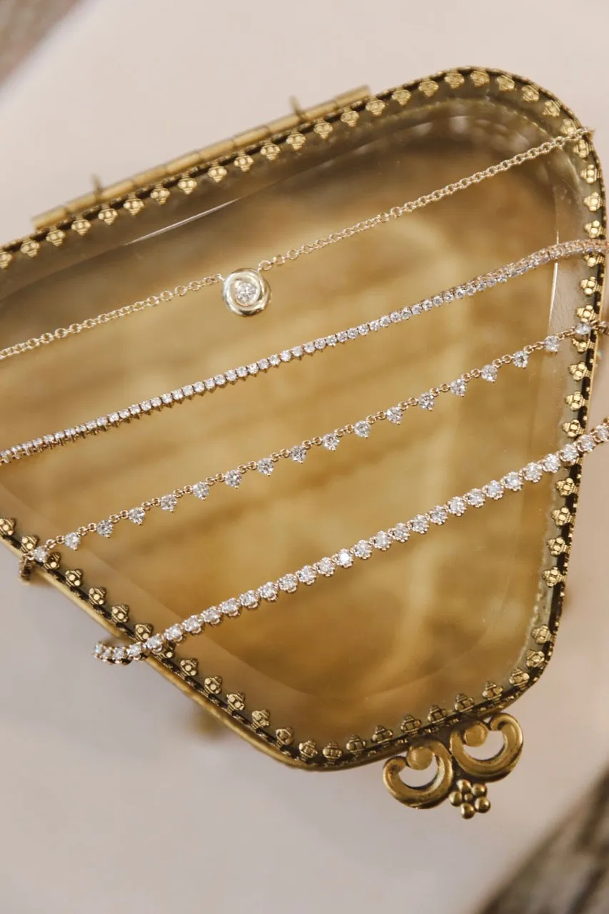 Pillowy Rose Setting Diamond Necklace