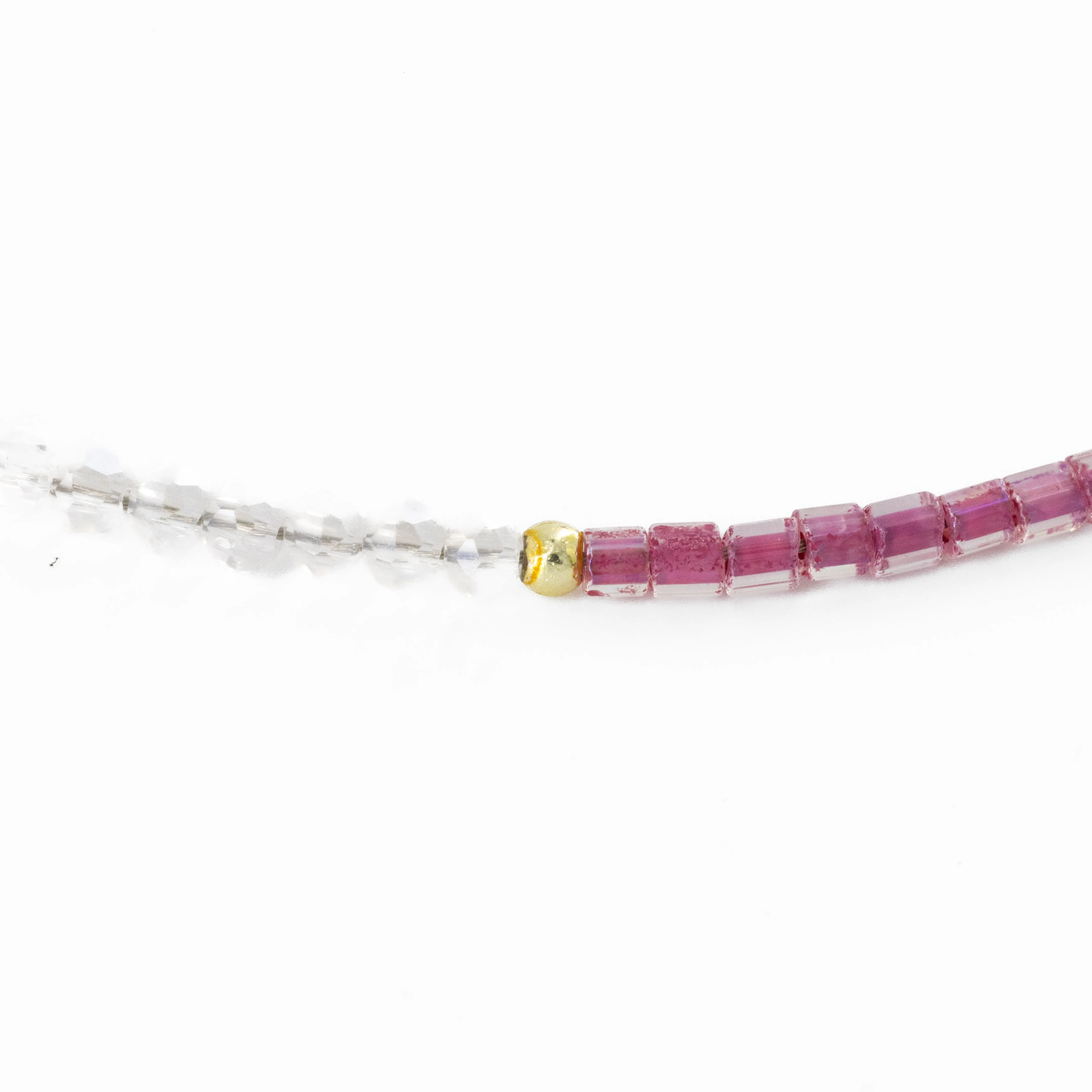 Pink and Transparent Beaded Choker
