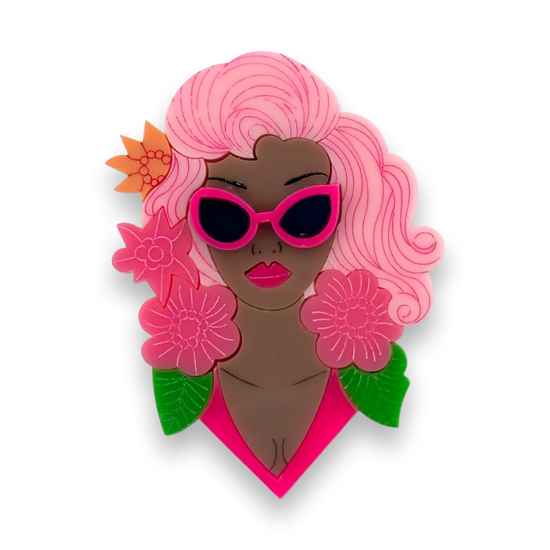 Pink Malibu Princess A 🌸 - brooch - Set of 4