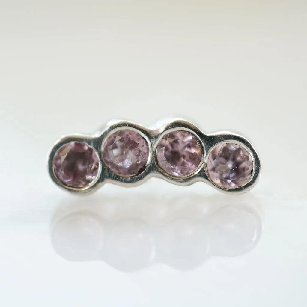 Pink Sapphire ear climber silver earring