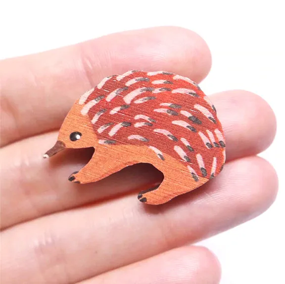 Pixie Nut Wooden Brooches