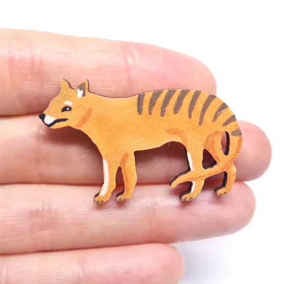 Pixie Nut Wooden Brooches