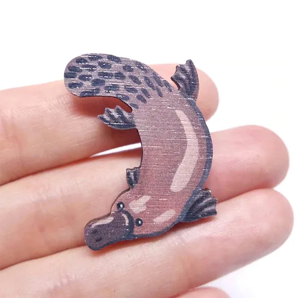 Pixie Nut Wooden Brooches