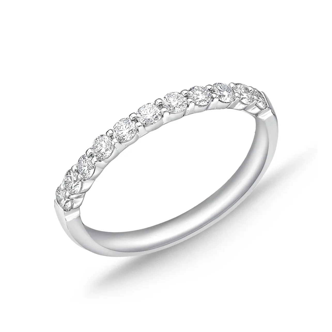 PLATINUM PETITE PRONG  DIAMOND BAND .35CT