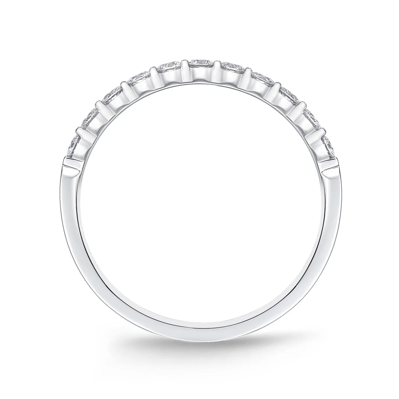 PLATINUM PETITE PRONG  DIAMOND BAND .35CT