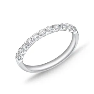 PLATINUM PETITE PRONG  DIAMOND BAND .35CT
