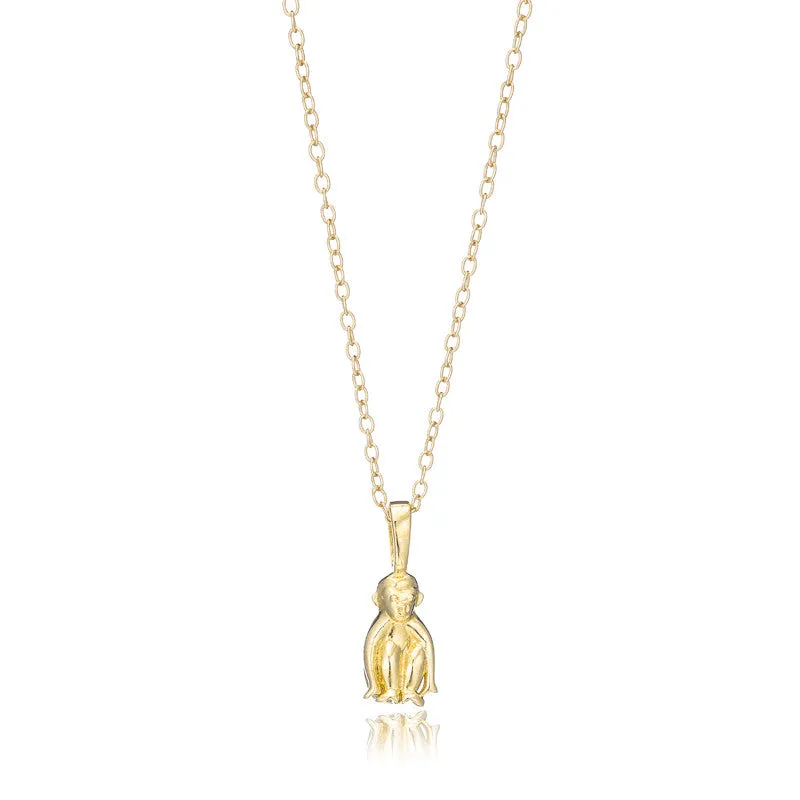 Polished Gold Vermeil Monkey Charm - Classic