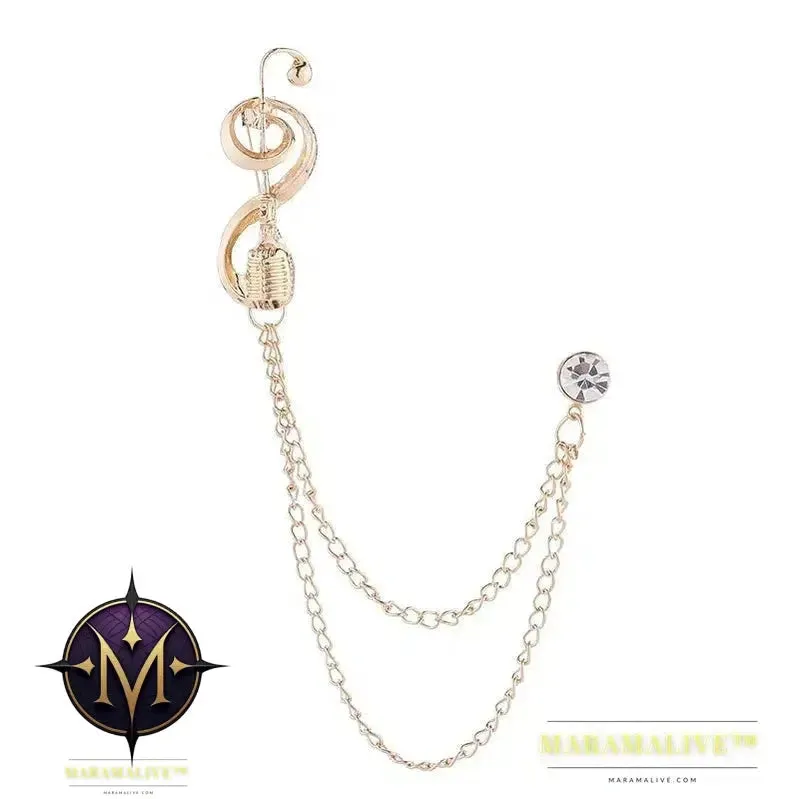 Popular Retro Punk Style Brooch Skull Claw Brooch Pins Shirt Collar Pin Collar Chain Alloy Pins And Brooches Men Jewelry