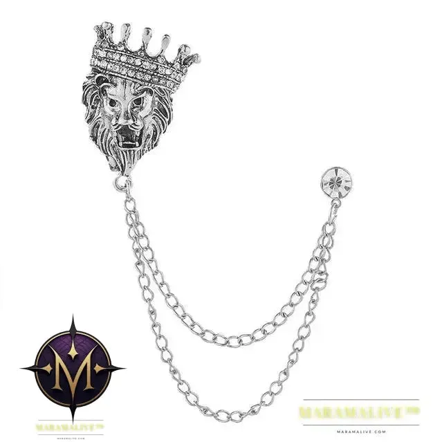 Popular Retro Punk Style Brooch Skull Claw Brooch Pins Shirt Collar Pin Collar Chain Alloy Pins And Brooches Men Jewelry