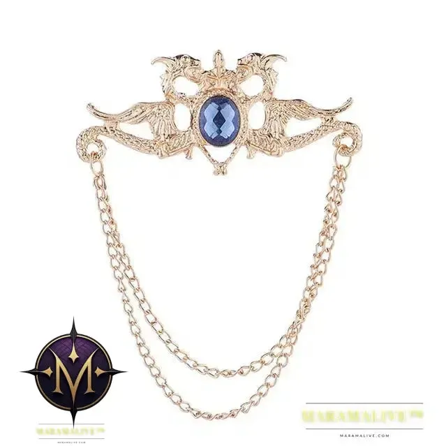 Popular Retro Punk Style Brooch Skull Claw Brooch Pins Shirt Collar Pin Collar Chain Alloy Pins And Brooches Men Jewelry