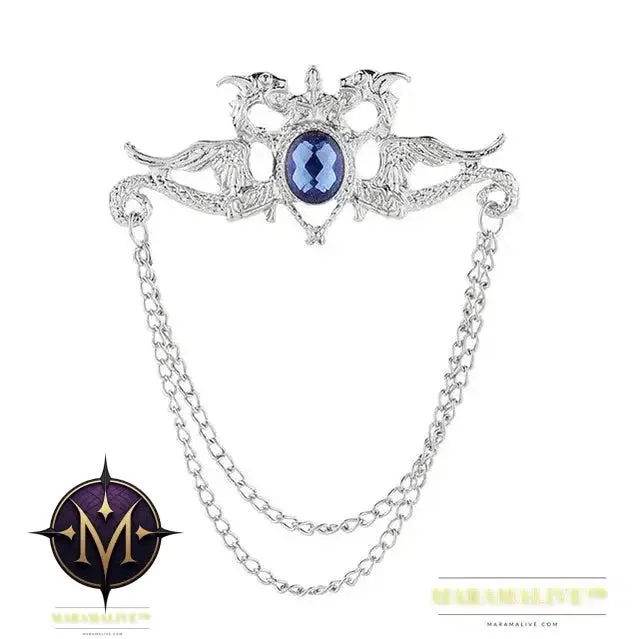 Popular Retro Punk Style Brooch Skull Claw Brooch Pins Shirt Collar Pin Collar Chain Alloy Pins And Brooches Men Jewelry