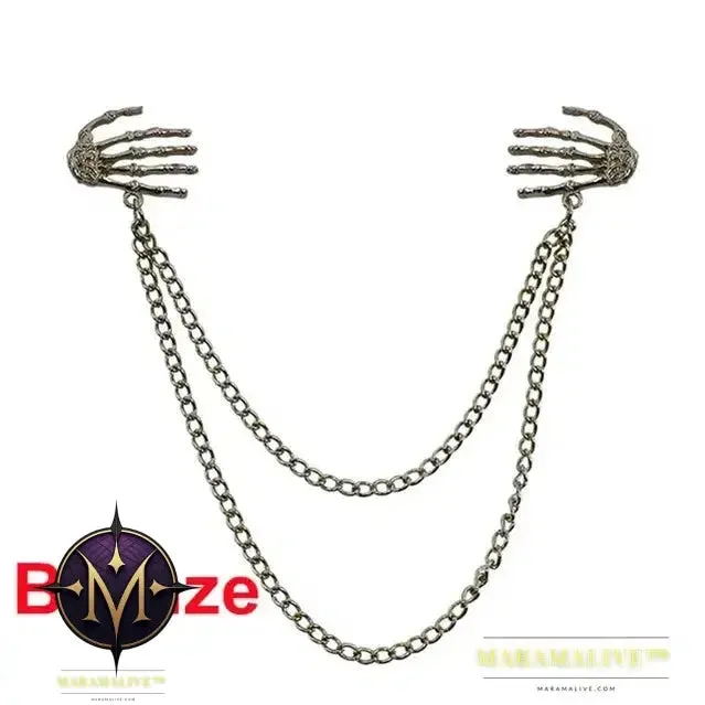 Popular Retro Punk Style Brooch Skull Claw Brooch Pins Shirt Collar Pin Collar Chain Alloy Pins And Brooches Men Jewelry