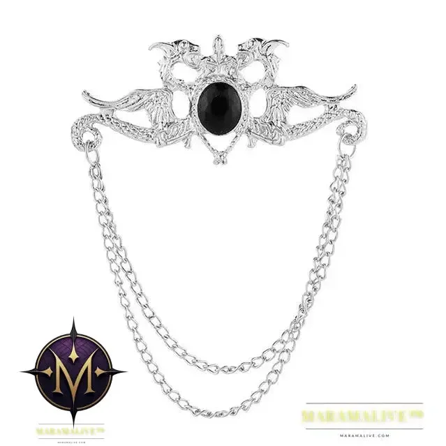 Popular Retro Punk Style Brooch Skull Claw Brooch Pins Shirt Collar Pin Collar Chain Alloy Pins And Brooches Men Jewelry