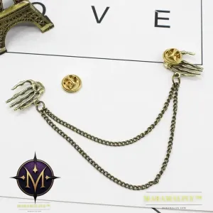 Popular Retro Punk Style Brooch Skull Claw Brooch Pins Shirt Collar Pin Collar Chain Alloy Pins And Brooches Men Jewelry