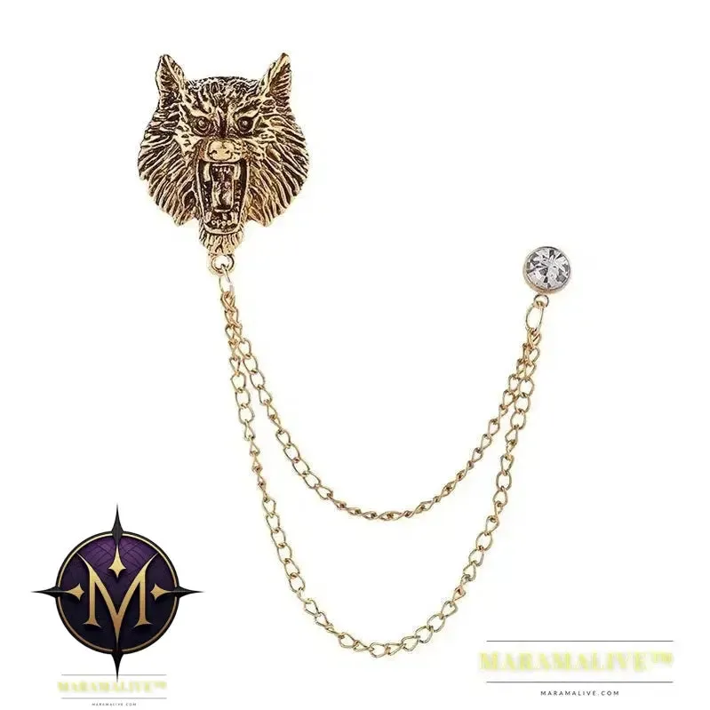 Popular Retro Punk Style Brooch Skull Claw Brooch Pins Shirt Collar Pin Collar Chain Alloy Pins And Brooches Men Jewelry