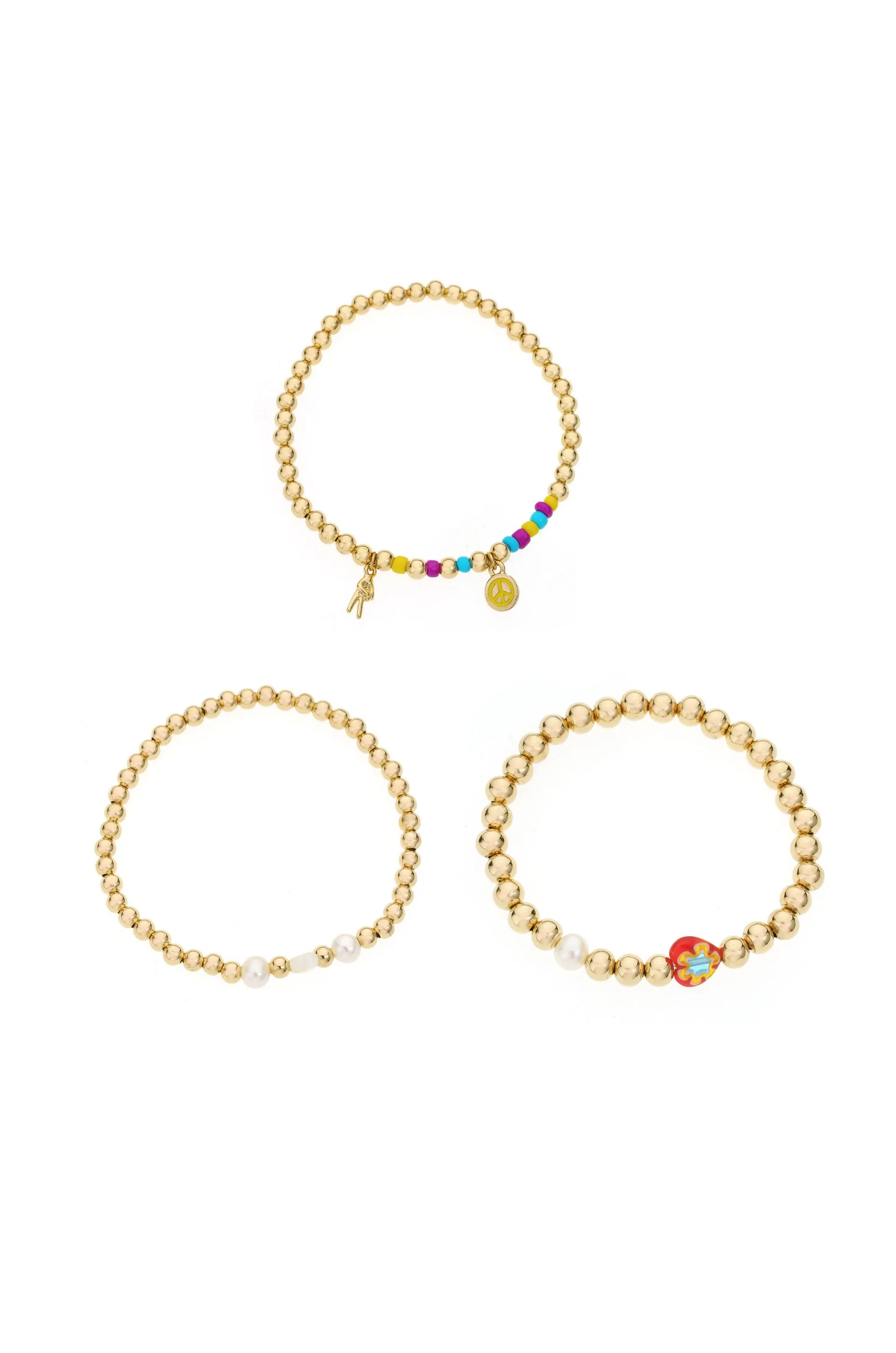 Positive Vibes Stack Elastic Bracelets Set of 3