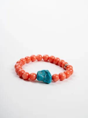 precious stones bracelet - orange and turquoise
