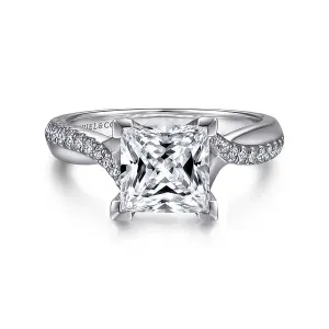 Princess Cut Diamond Twist Engagement Ring Mounting