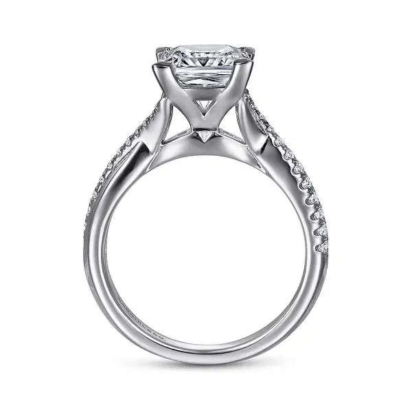 Princess Cut Diamond Twist Engagement Ring Mounting