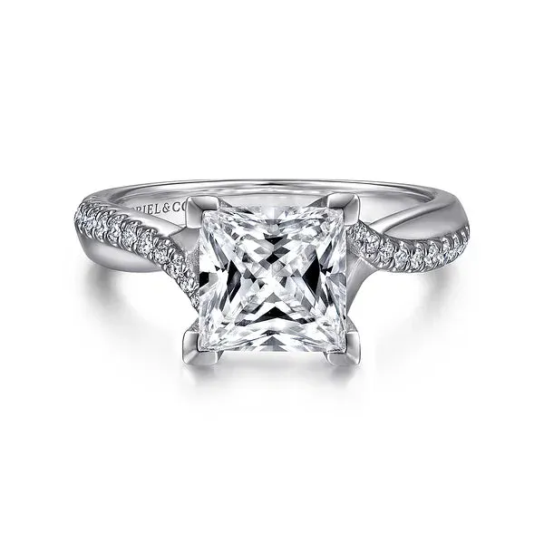 Princess Cut Diamond Twist Engagement Ring Mounting