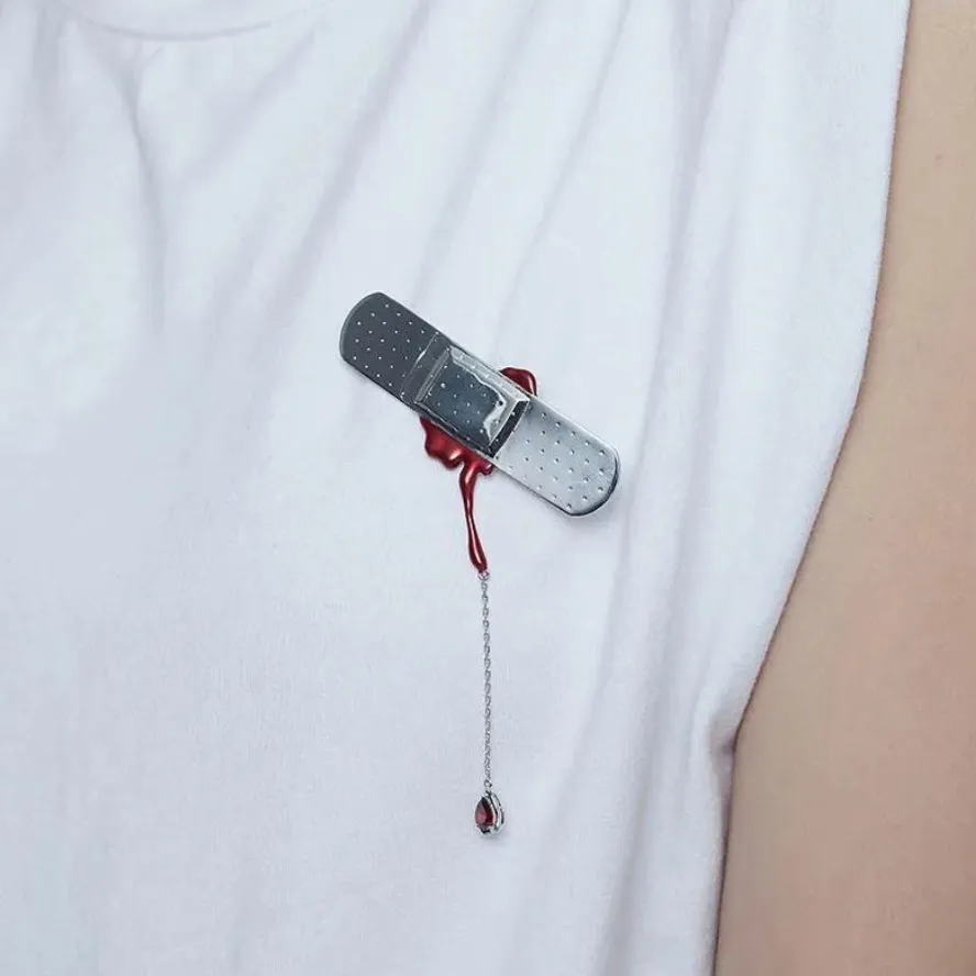 Punk Bleeding Heart Band-Aid Brooch