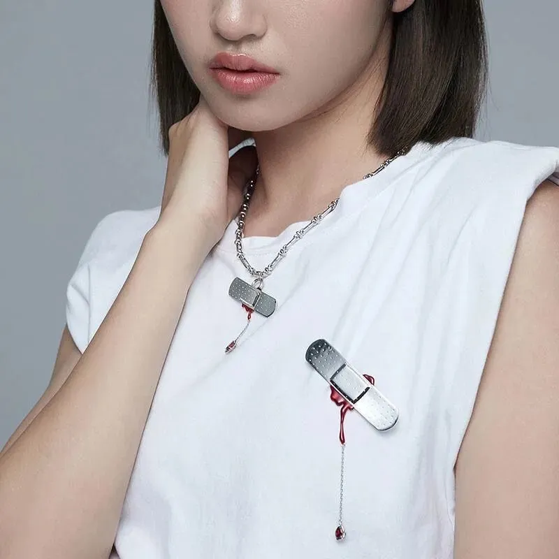 Punk Bleeding Heart Band-Aid Brooch