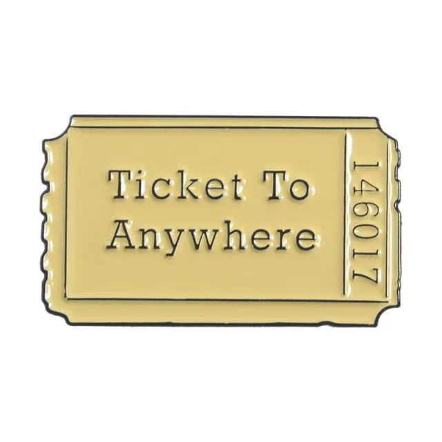 Punk Film Tickets Enamel Pin Rocky Horror Cinema / Hell Admit One Black Red Ticket Badges Metal Clothes Lapel Brooches for fans
