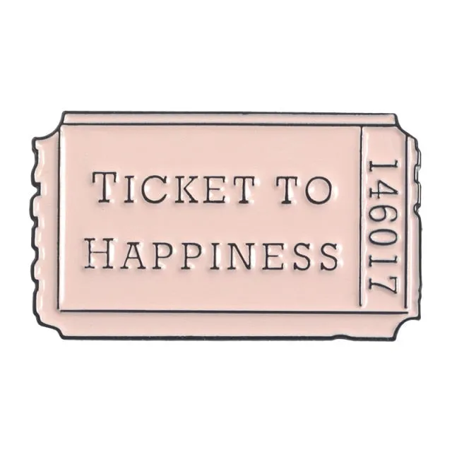 Punk Film Tickets Enamel Pin Rocky Horror Cinema / Hell Admit One Black Red Ticket Badges Metal Clothes Lapel Brooches for fans